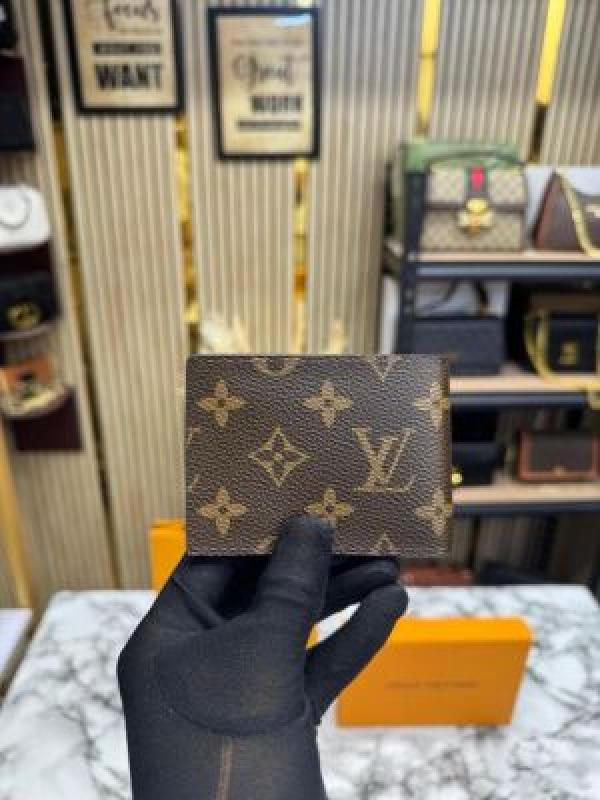 _vuitton wallet combo with og box and carry bag premium quality (brown)