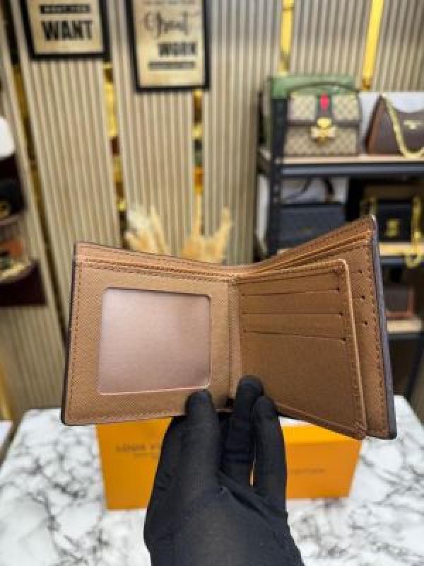 _vuitton wallet combo with og box and carry bag premium quality (brown)