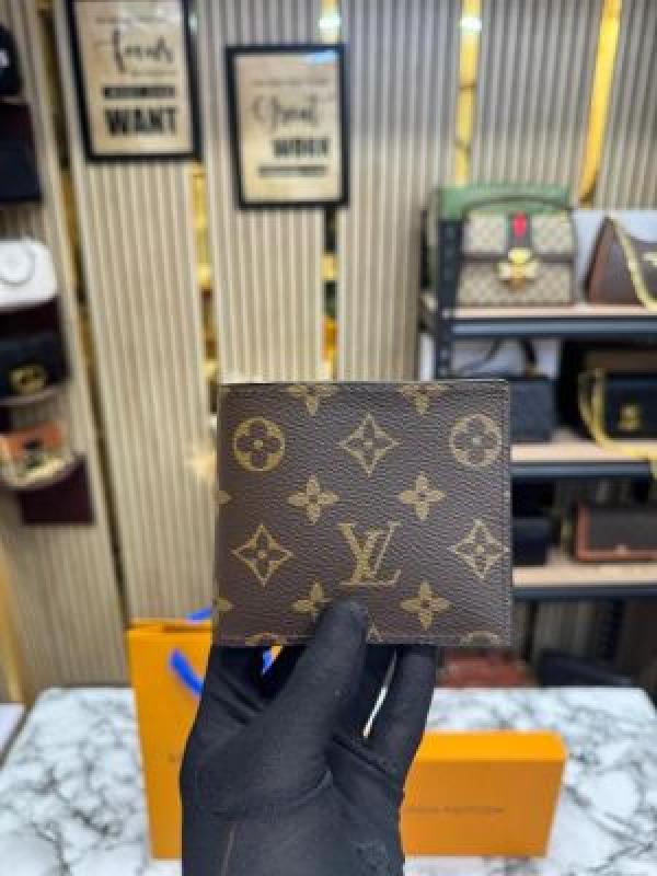 _vuitton wallet combo with og box and carry bag premium quality (brown)