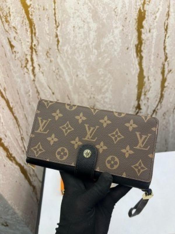 LOUI_S VUITTON PREMIUM LONG WALLET WITH OG BOX AAA 61728 ( BLACK )