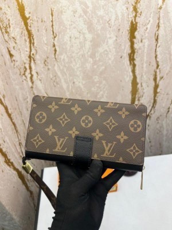 LOUI_S VUITTON PREMIUM LONG WALLET WITH OG BOX AAA 61728 ( BLACK )