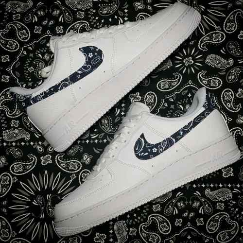 Nikee Airforce 1 Paisley White Black
