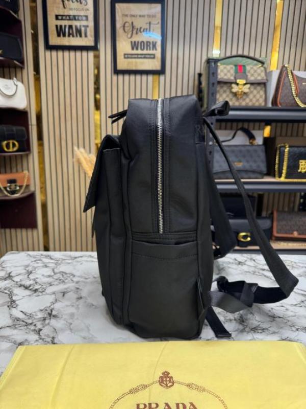 Prad_a New Saffiano Re-Nylon Unisex Backpack With Dust Bag (2025-Black)