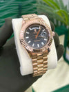Rolex_ day date Diamond  Black Face Rose Gold 30F3 F268