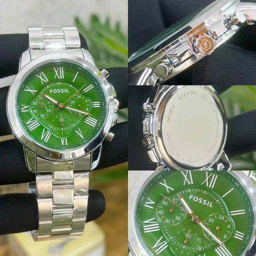 Fossil_Grant silver green F266