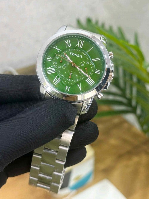 Fossil_Grant silver green F266
