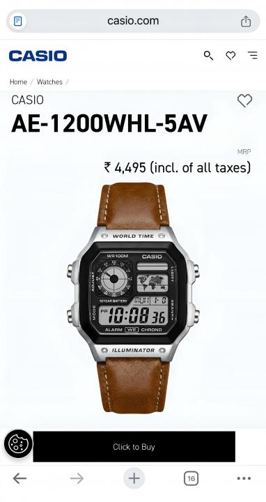 Casio AE-1200 Illuminator - J1231 World Time
