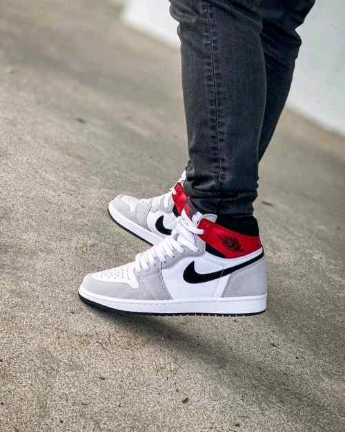 jordan retro 1 high SMOKE GREY RED suede quality semi ua