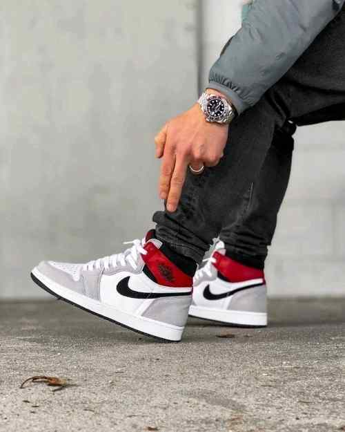 jordan retro 1 high SMOKE GREY RED suede quality semi ua
