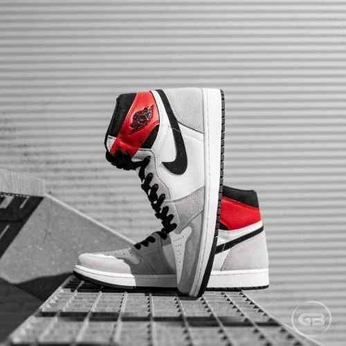 jordan retro 1 high SMOKE GREY RED suede quality semi ua
