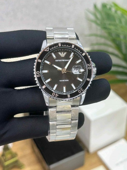 EMPORIO ARMA_ DIVER SILVER BLACK F260