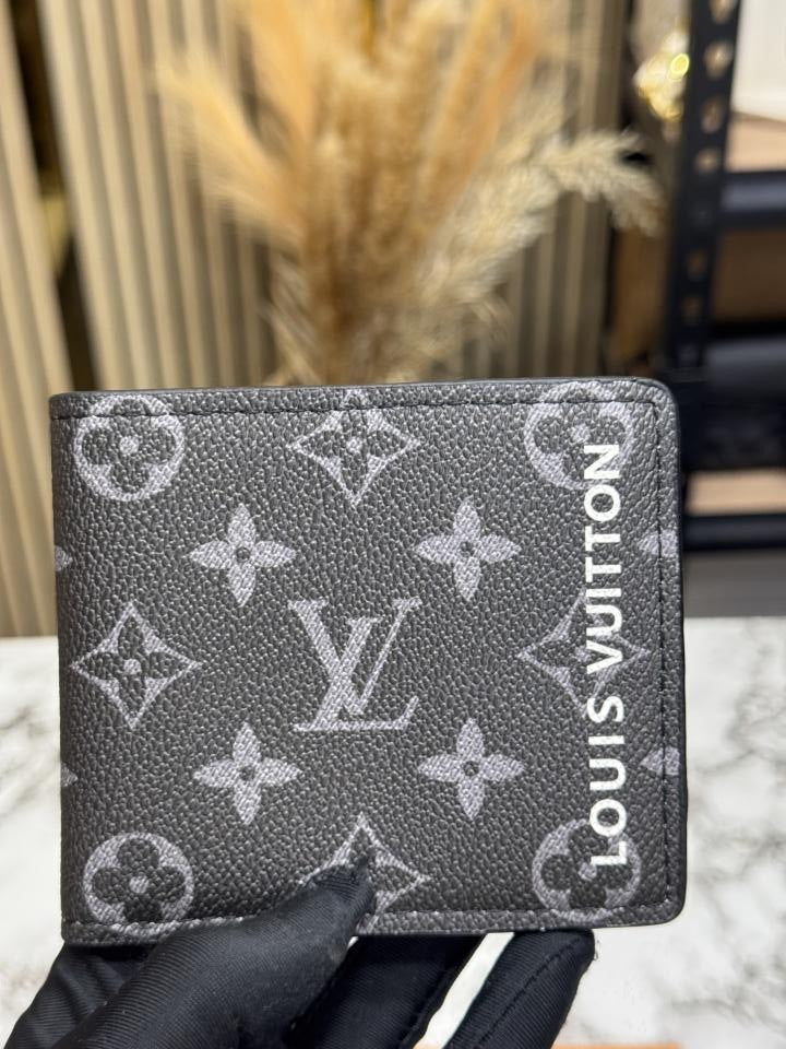 Loui_s Vuitton Monogram Stripe Bi-fold Wallet With Box And Dust Bag (Black-60223)