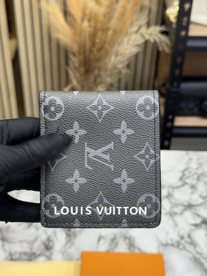 Loui_s Vuitton Monogram Stripe Bi-fold Wallet With Box And Dust Bag (Black-60223)