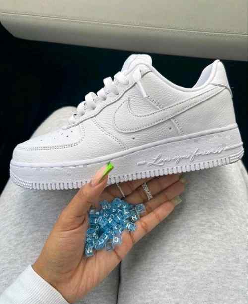Nocta X Nikee Airforce 1 Low Certified Lover Boy Triple White