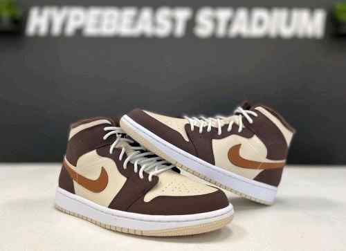 Jordan Retro 1 Mid Brown Basalt Oatmeal Mocha