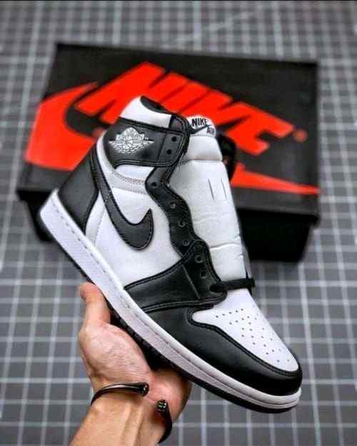 Nikee Jordan Retro 1 High Panda Black White Surplus Semi UA Leather Shine