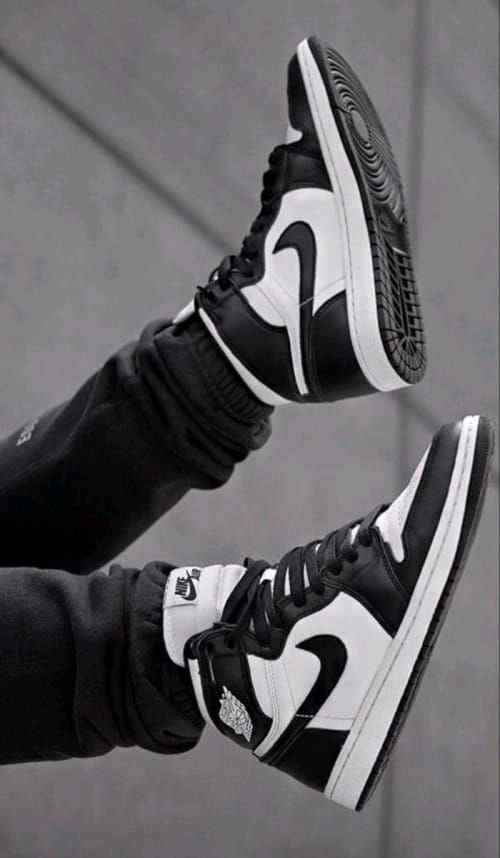 Nikee Jordan Retro 1 High Panda Black White Surplus Semi UA Leather Shine