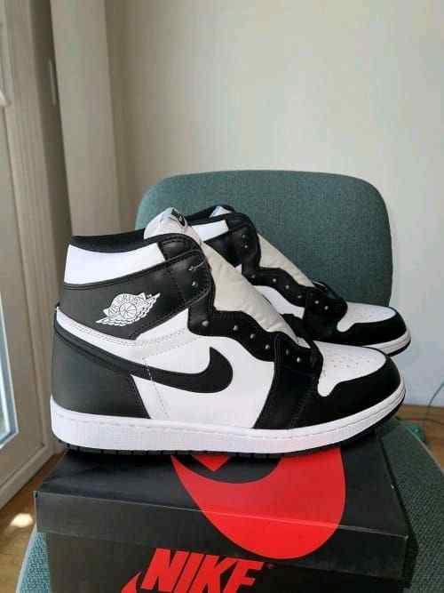 Nikee Jordan Retro 1 High Panda Black White Surplus Semi UA Leather Shine