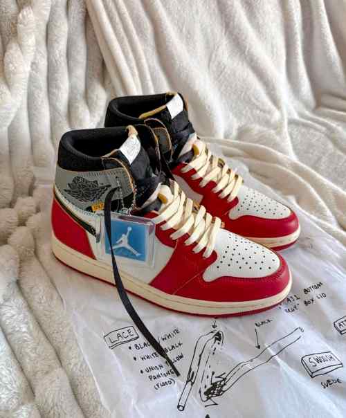 nikee air jordan 1 high x union la chicago red semi ua