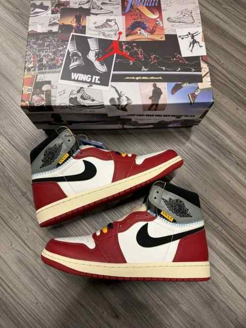 nikee air jordan 1 high x union la chicago red semi ua