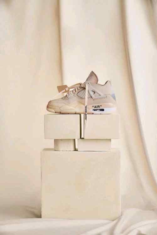 Jordan Retro 4 Offf Whitee SAIL CREAM Semi UA