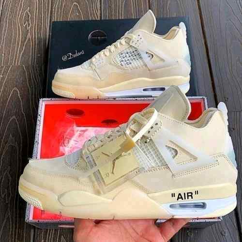 Jordan Retro 4 Offf Whitee SAIL CREAM Semi UA