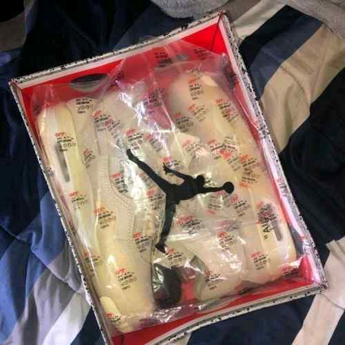 Jordan Retro 4 Offf Whitee SAIL CREAM Semi UA