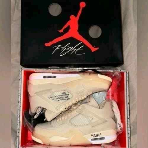 Jordan Retro 4 Offf Whitee SAIL CREAM Semi UA