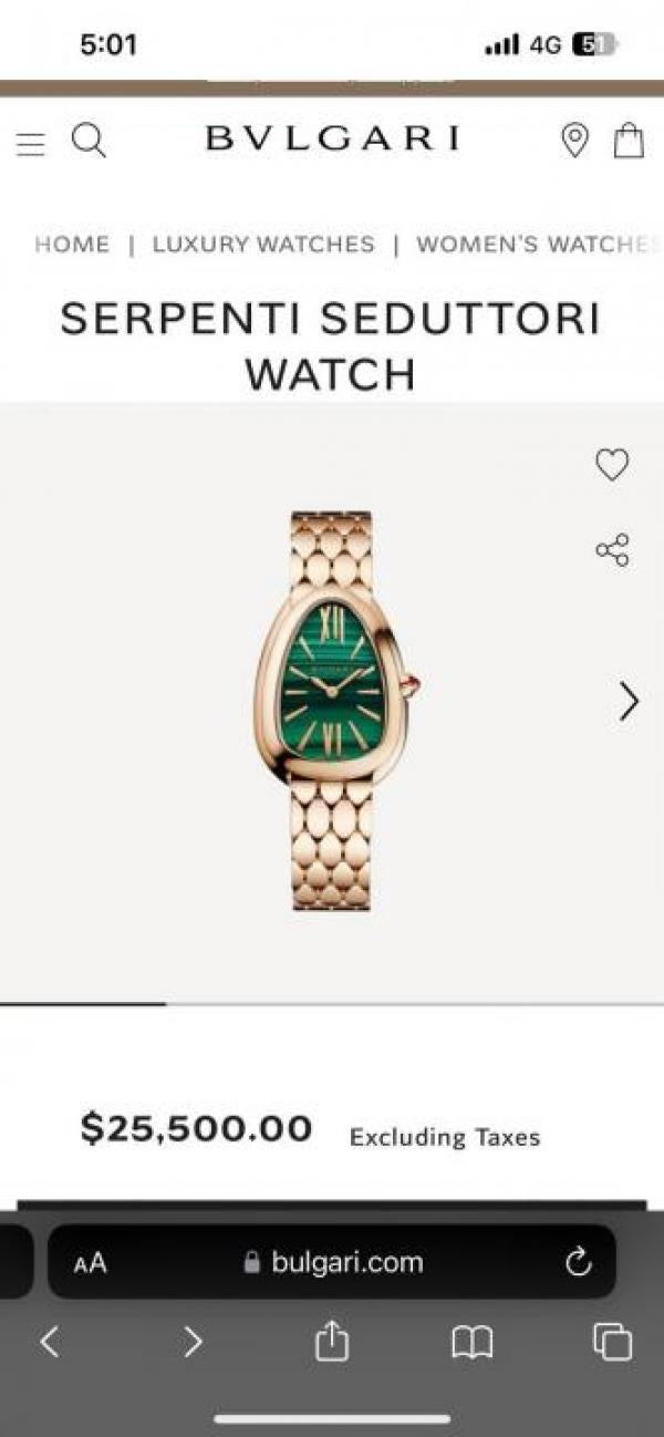 Bvlgar_i serpenti seduttori womens watch rose green 147