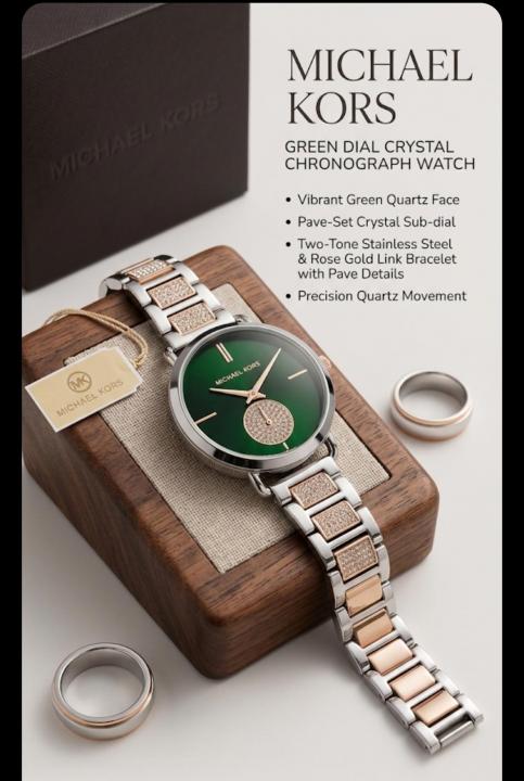 Michael kor s portia diamond silver green 156
