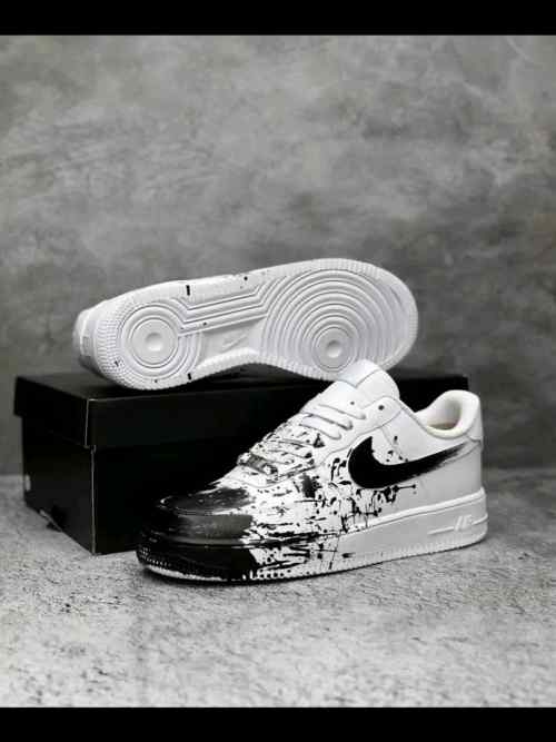 Nikee Airforce 1 Black paint custom