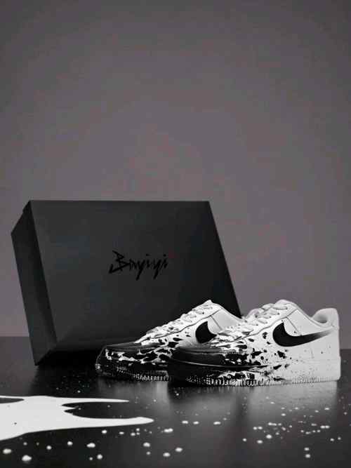 Nikee Airforce 1 Black paint custom
