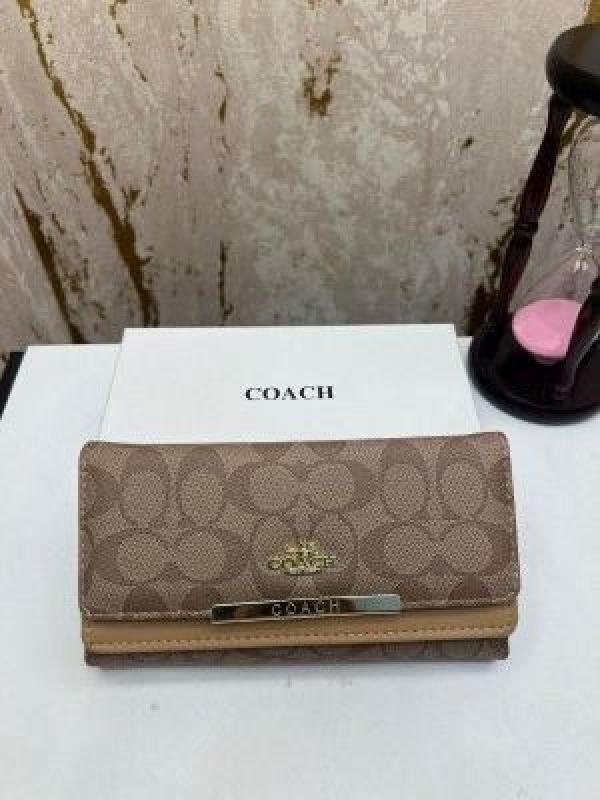 COAC_H PREMIUM LONG WALLET WITH OG BOX 2168 DARK APRICOT