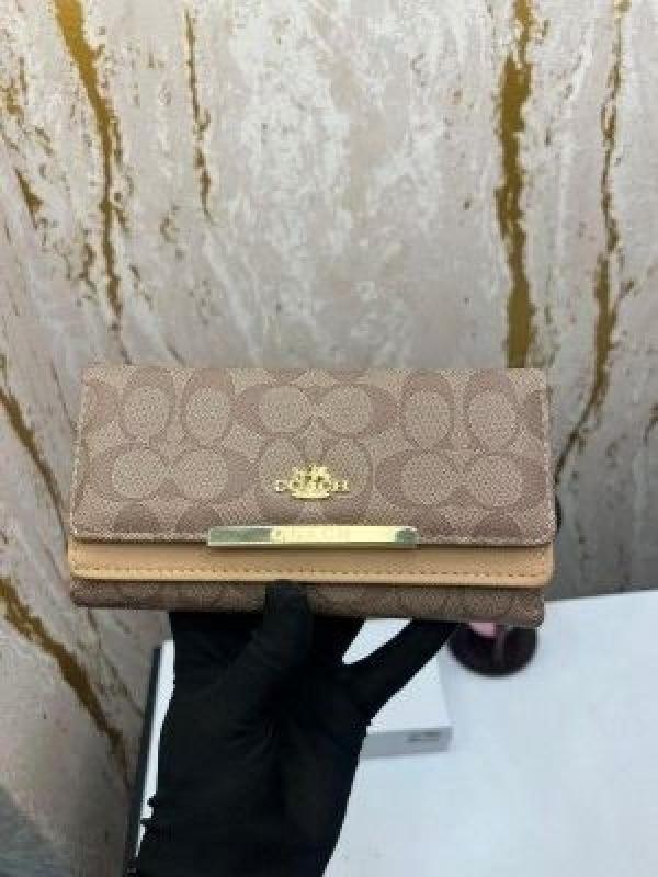 COAC_H PREMIUM LONG WALLET WITH OG BOX 2168 DARK APRICOT
