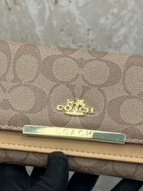 COAC_H PREMIUM LONG WALLET WITH OG BOX 2168 DARK APRICOT