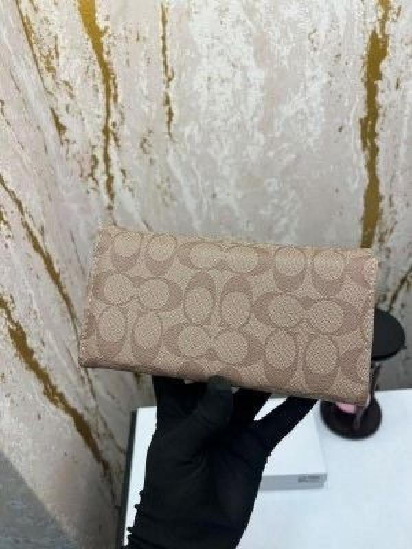 COAC_H PREMIUM LONG WALLET WITH OG BOX 2168 DARK APRICOT