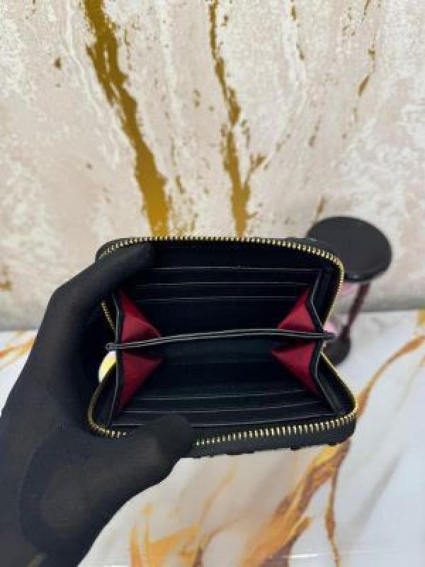CRISTIAN DIO_R SMALL WALLET PREMIUM QUALITY WITH OG BOX DUST BAG 6067 BLACK