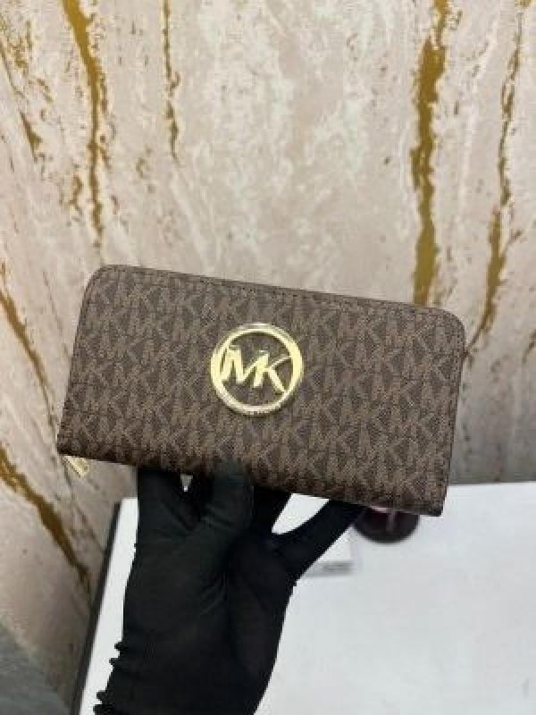 MICHAEL KOR_S PREMIUM LONG WALLET WITH OG BOX 60017 (COFFEE)