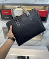 Mont Blanc Sartorial Pattern Leather Laptop Bag (Black ML2050-5)