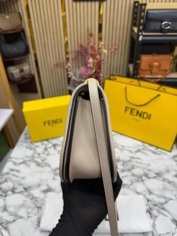FEND_I COMON FF LOGO PLAQUE HANDBAG WITH OG BOX AND DUST BAG INCLUDING CARRY BAG PREMIUM QUALITY (APRICOT)