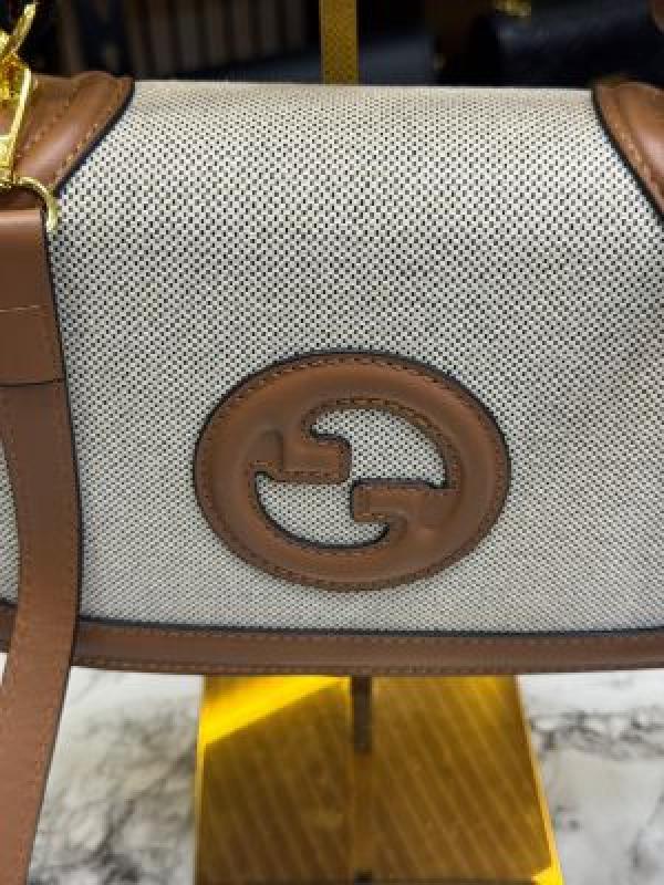 Gucc_i Blondie Top Handle Bag With Box (White Brown-6189)