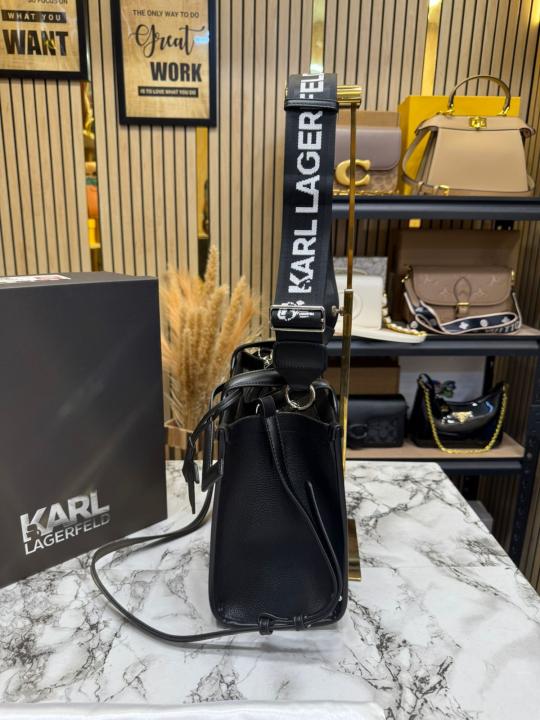Karl Lagerfeld KSKUARE Embossed Hand Bag BLACK (V-KA775)