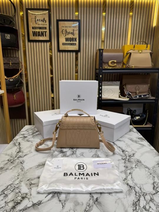 Balmai_n B-Buzz Quilted Top Handle Crossbody Bag With Box And Dust Bag (Khaki)