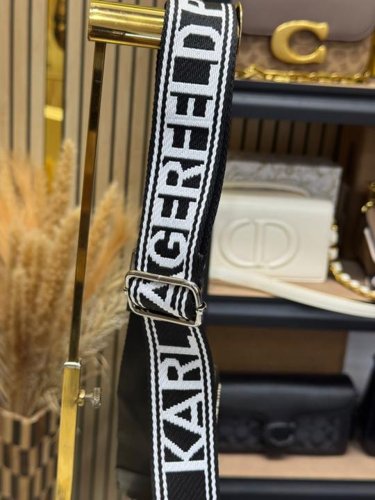 Karl Lagerfeld Maybelle Paris Camera Crossbody Bag With Pouch Premium Quality (White)