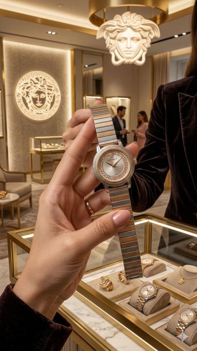 VERSACE MEDUSA ANALOG LADY TWO TONE ROSE WHITE 226