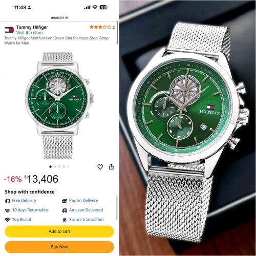 Tommy Hilfigar Stewart silver  Green F230