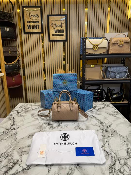 Tory_Burch T Monogram Petite Barrel Bag With Box And Dust Bag (T928-Khaki)