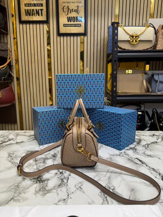 Tory_Burch T Monogram Petite Barrel Bag With Box And Dust Bag (T928-Khaki)