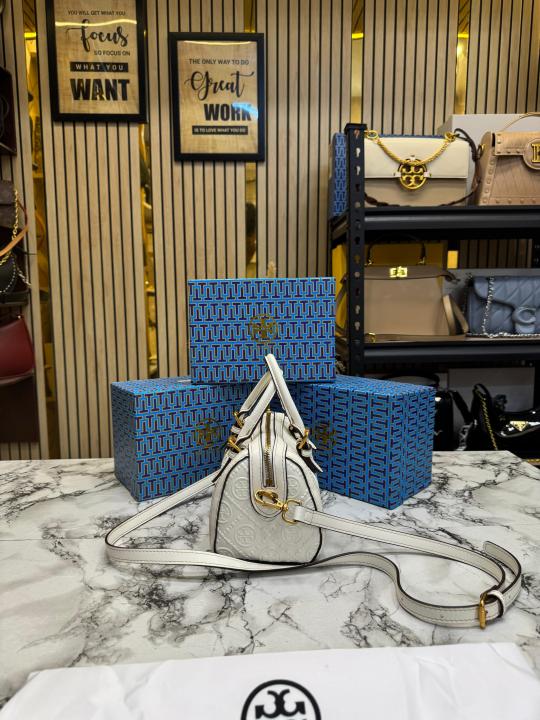 Tory_Burch T Monogram Petite Barrel Bag With Box And Dust Bag (T928-White)