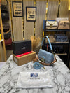 Coac_h Tabby Signature Canvas Jacquard Shoulder Bag  With Double Og Box And Dust Bag (Blue-C355)